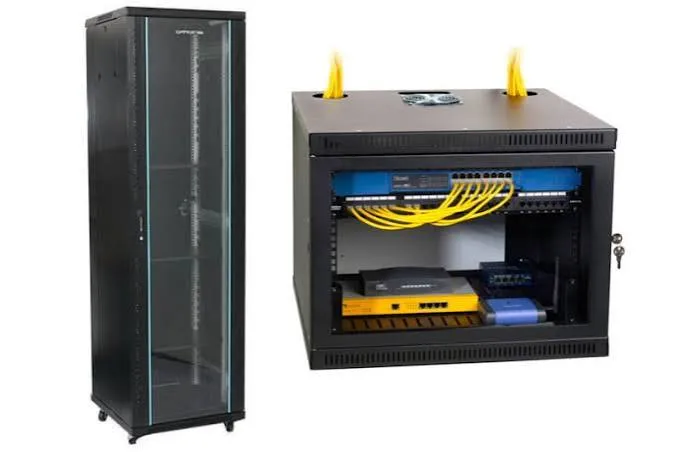 Professional network rack and patch panel installation
